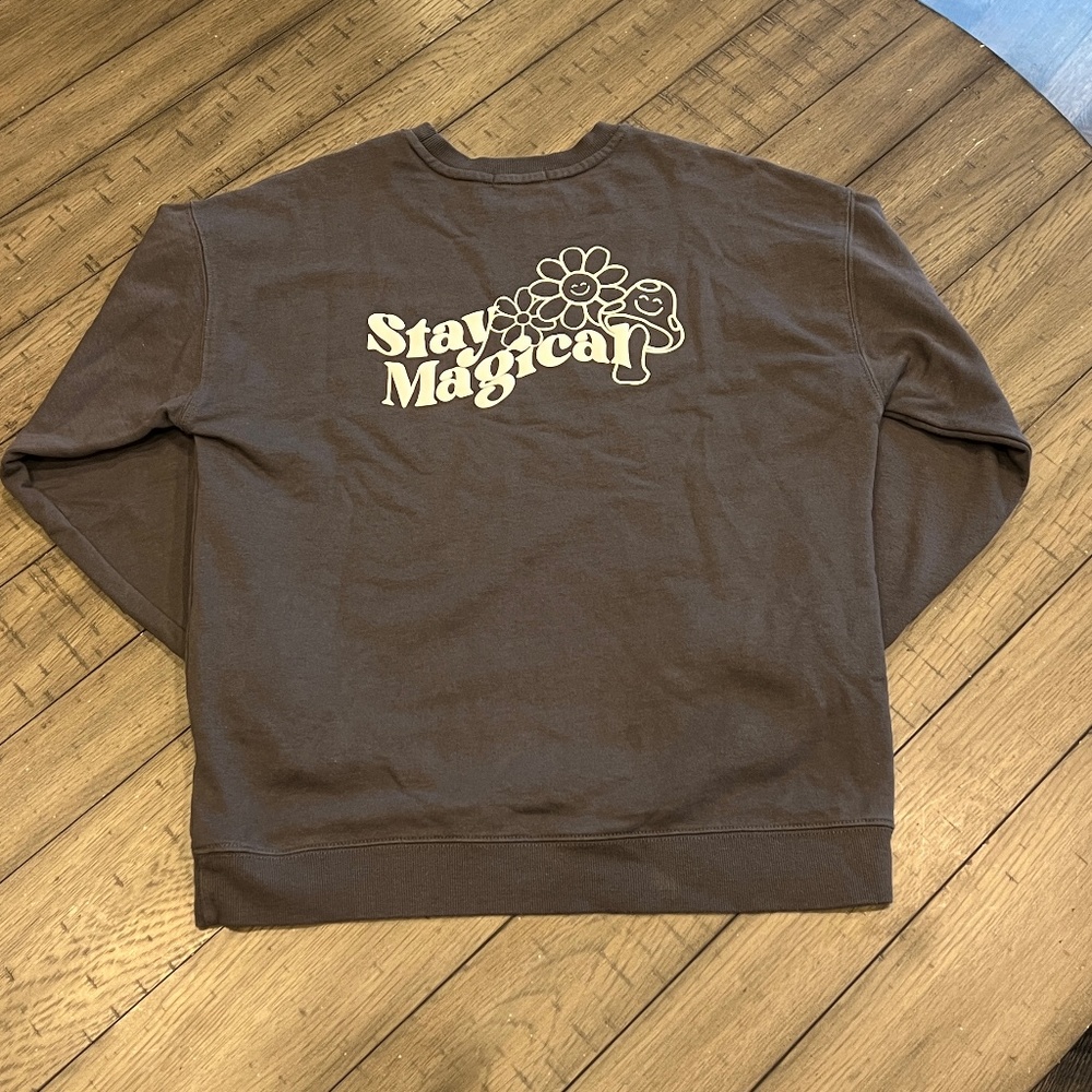Garage STAY MAGICAL Gray Crew Neck Sweatshirt XS/SM